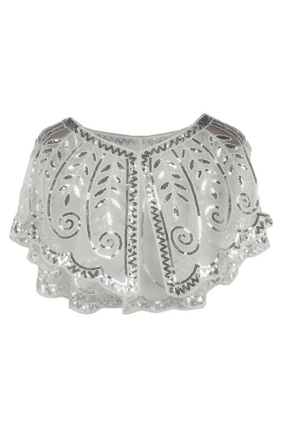 Glittering Party Ponchos Embellished Tulle Wrap Shawl Mesh Shawl Beaded Styles