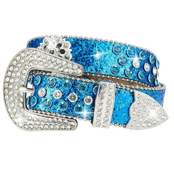 lanema Glittering Rhinestones Belt for Adult Sequined Waistband All Matching Sequined Waist Belt Western Pants Belt Waist Decors