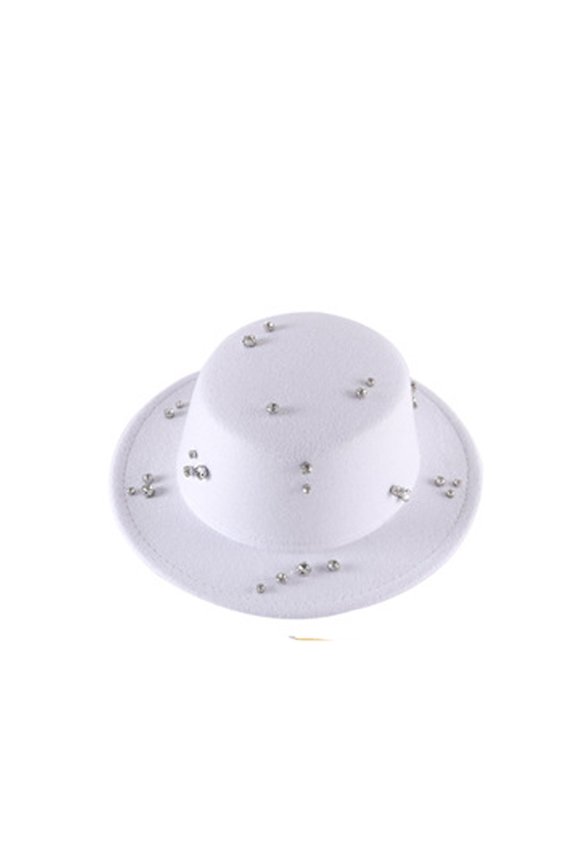 Glittering Rhinestones Decors British Cap For Women Men Unisex Top Hat For Parties Wedding Event Celebration Gathering
