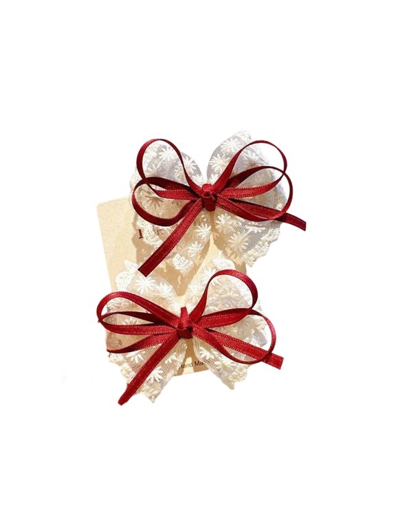 Gothic Bows Haipin Bowknot Lace Side Clip Bows Hair Clip for Girls Photo Props