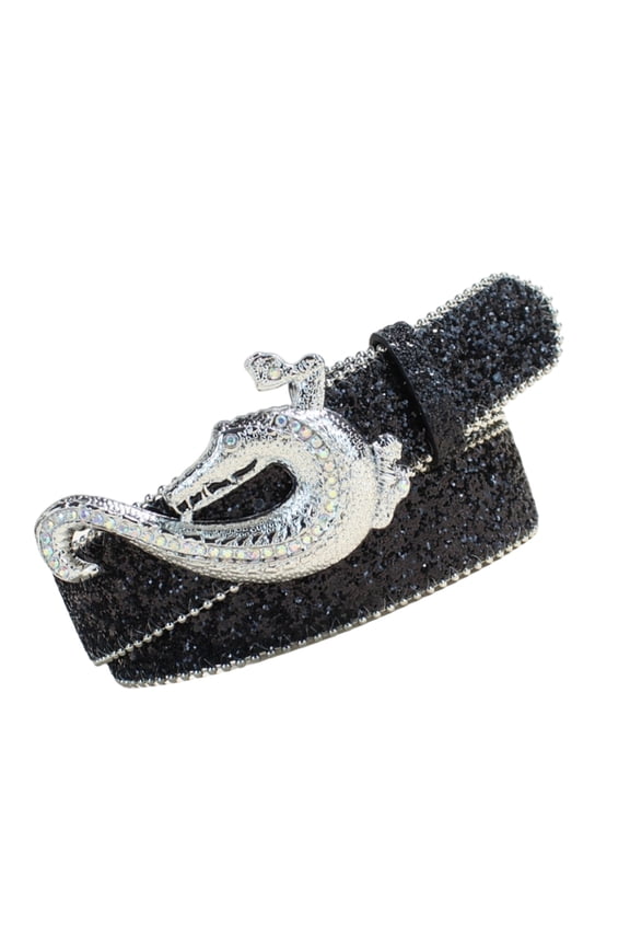 Gothic Pirate Design Studded PU Belt Rhinestoned for Concerts Social Gatherings