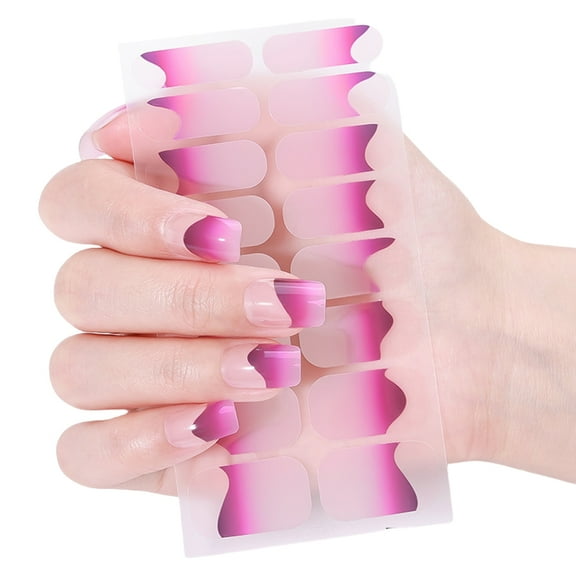 lanema Gradient Gels Nail Sticker French Tip Gels Nail Wraps Trendy Nails Polish Strips