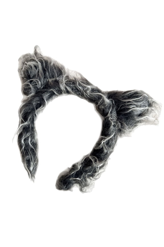 Grey Faux Dark Wolf Ears Hairband For Activities Photo Props