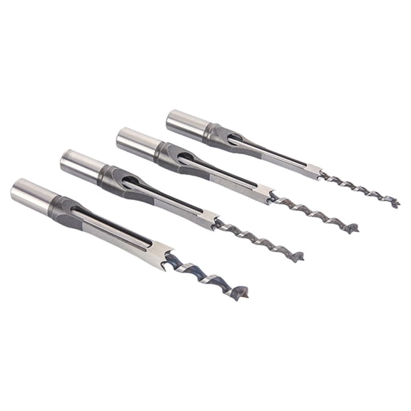 lanema HSS Square Hole Mortise Chisel Drill Bits for Woodworking Tasks Craftsmen 4 Pack