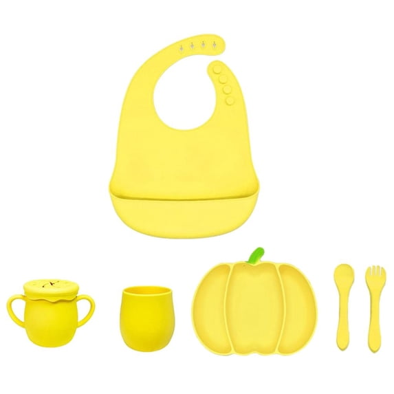 lanema Halloween Theme Kids Dinner Set Silicone Pumpkin Shaped Plate ...