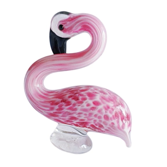 lanema Hand Blown Glass Flamingo Figurine,Flamingo Sculpture Art Glass Collectibles