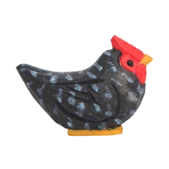 lanema Hand Carved Wooden Hen Figurines Farmhouse Home Decors Wood Chicken Statues Sculptures Collectibles Home Decors