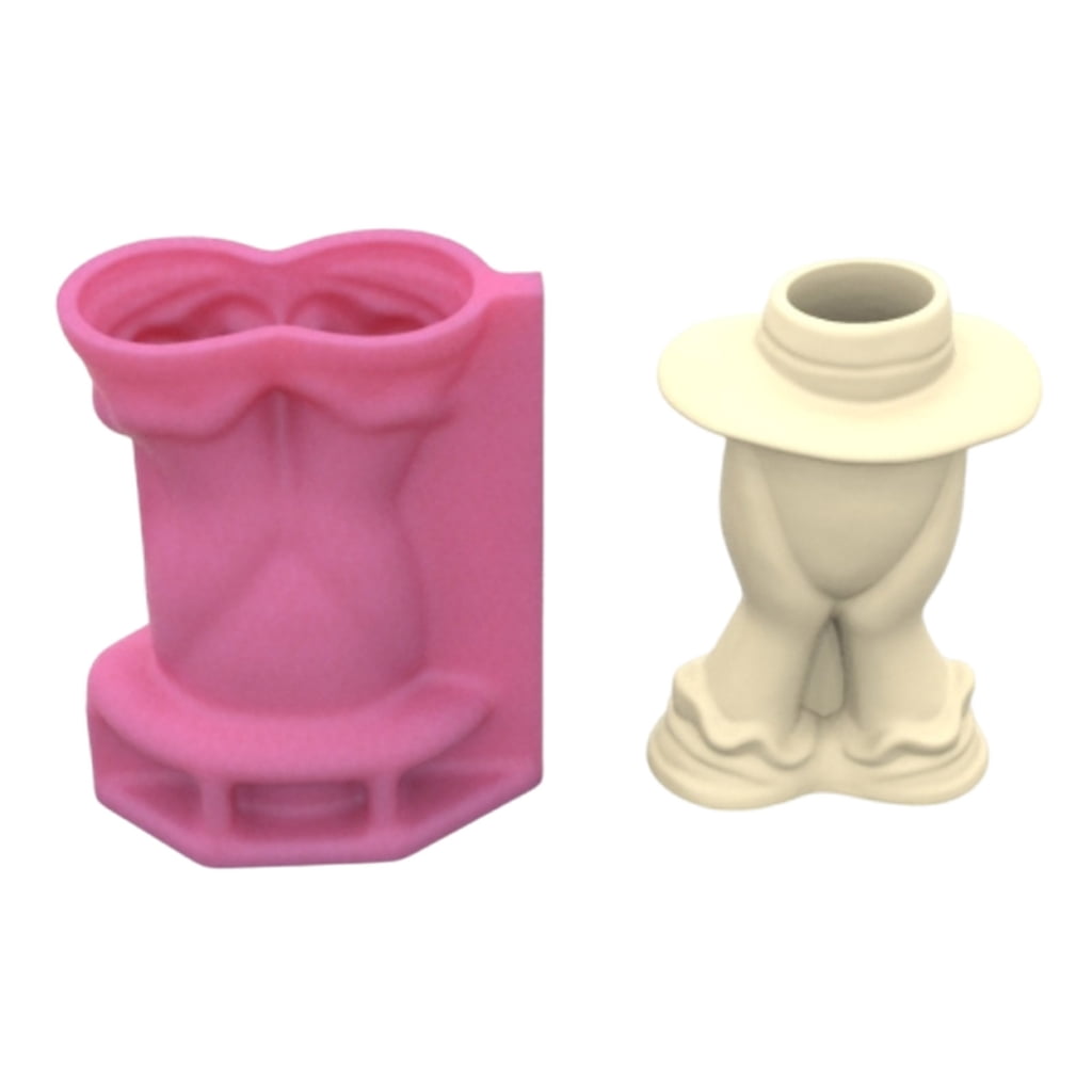 lanema Hand-Making Epoxy Resin Plant Pots Mould Silicone Texture for Concrete Vases