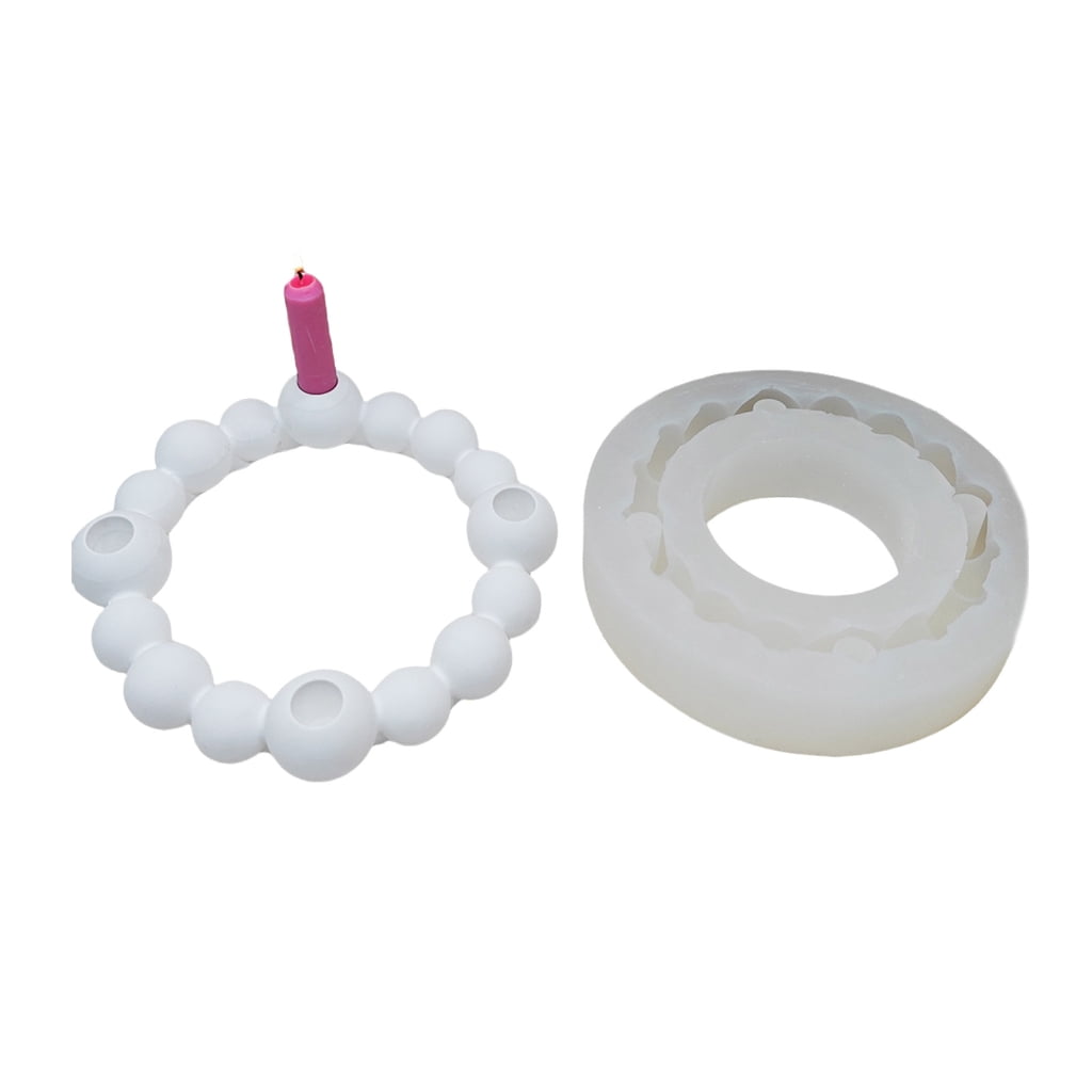 lanema Hand-Making Silicone Mold Sphere Candle Base Moulds Silicone Candle Holder Molds