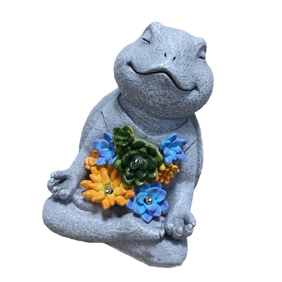 lanema Hand Painted Resin Tortoise Sculpture Solar Light Figurine For Patios And Yard