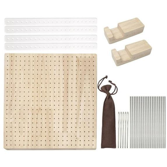 lanema Handcrafted Wooden Blocking Board Crochet Crafting Accessories with Small Holes for Knitting Crochet Square Full Kits