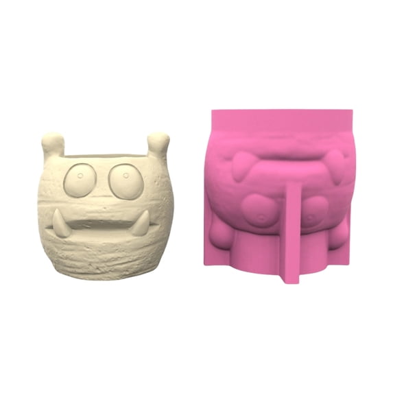 lanema Handmade Plant Pots Mold Monsters Shape for Casting Succulent Vase Pen Holder