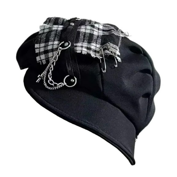 lanema Handmade Tartan Beret Elegant British Painter Hat Cabbie Flat Baker Boy Hat
