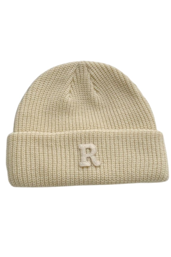 Handwoven Letter Label Hat for Autumn Winter Fashion Y2K Pullover Beanie Cap for Teens Girl Outdoor Activity Headwear