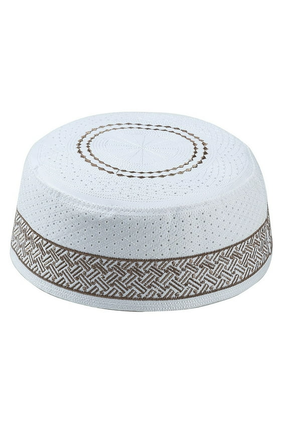 Hat for Men Male Southeast Asian Malay Islamic Turkish Worship Male Prayer Turban Vintage Embroidery for Head Cap