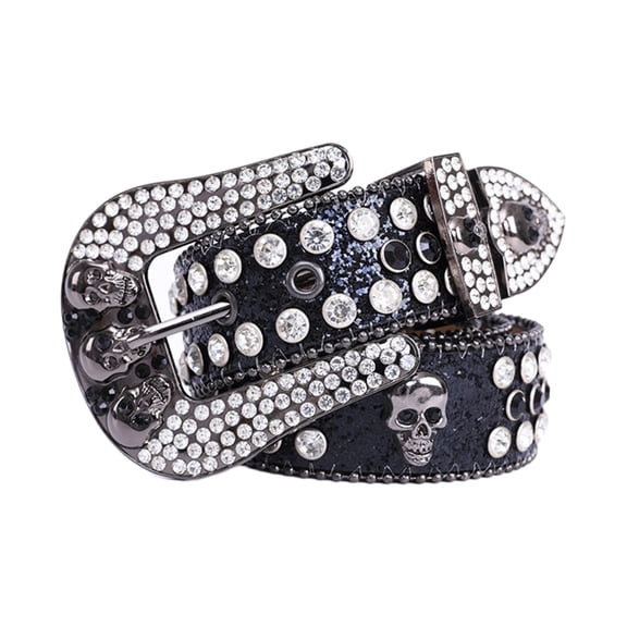 lanema Head Buckles Cowgirl Cowboy Rhinestone Buckles Belt for Women Men