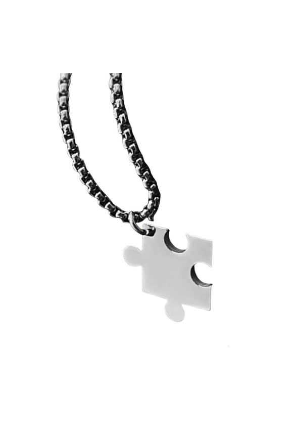 Heart Puzzle Pieces Pendant Necklaces Elegant Clavicle Chain Accessory Heart Puzzle Matching Necklaces for Couples