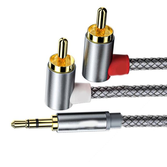 lanema High Fidelitys 3.5mm Auxiliary to 2RCA Audios Adapter Cable with Noise Reductions Durability Nylon 3.5mm to 2RCA Cable