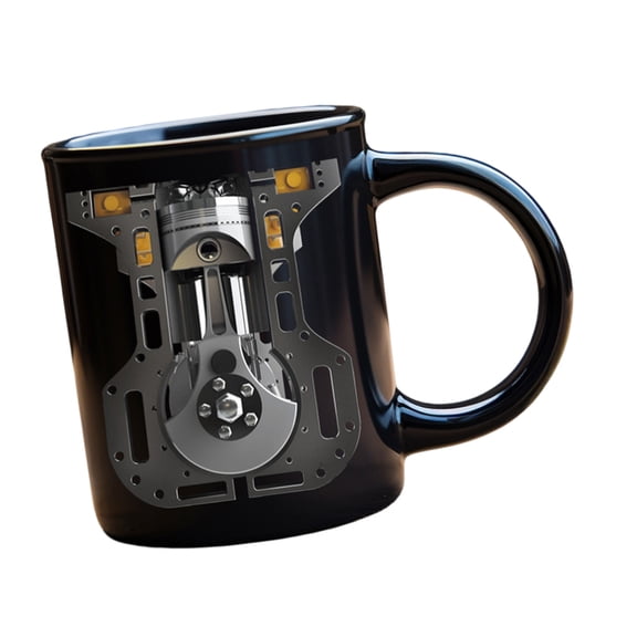 lanema High Quality Ceramic Coffee Cup Feature Unique Engine Design And Ergonomic Handle Technician Themed Mugs