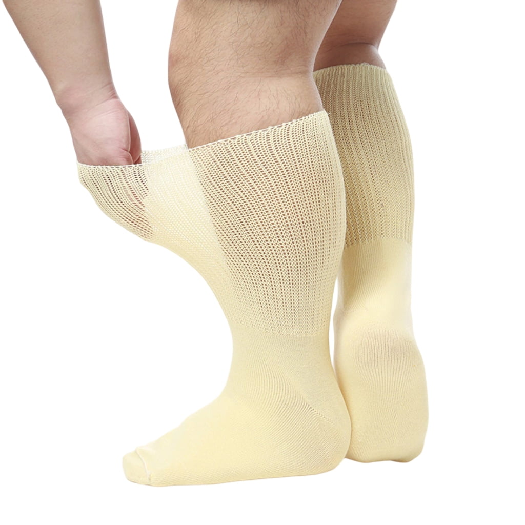 lanema Hospital Grip Socks,Bariatric Socks,Anti Slip Lymphedema Diabetic Socks for Women Men Extra Width Socks for Swollen Feet