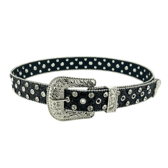 lanema Hot Girl Waistband Western Gothic Style Glittered Belt Rhinestones for Jeans