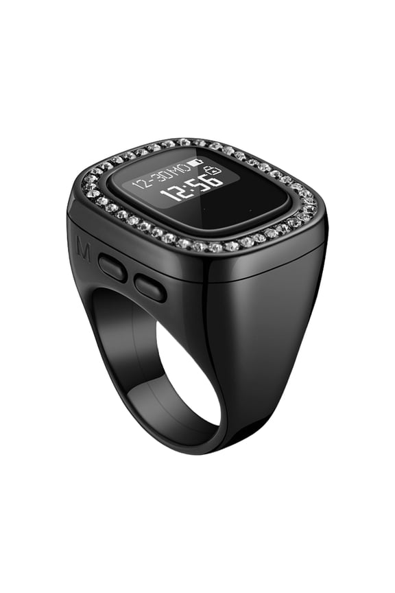 Intelligent Tasbeeh Finger Counter Rings with Large Display & Azan Alert Islamic Prayer Tracks Simple Operate for Muslims