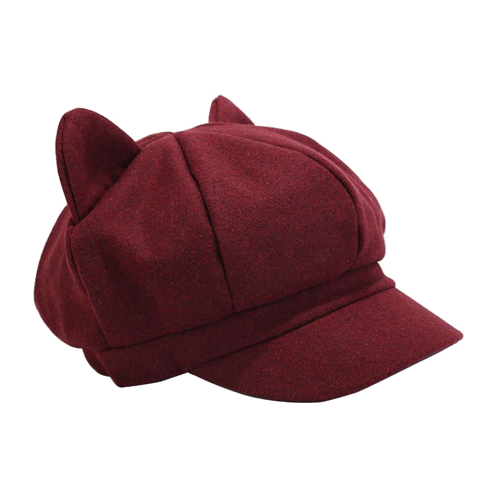lanema Japanese Anime Ear Beret Hat for Girls Fashion Octagonal Hat Cat ...