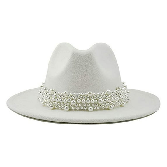 lanema Jazz Fedora With Pearl Hats Jazz Hat Wide Brim Church Hat Church Party