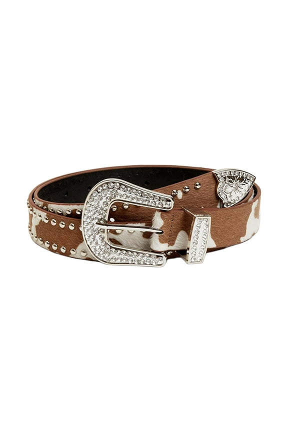 Jeweled Punk Girls PU Glittered Waist Belt for Jeans Dress Gothic Belt Waistband