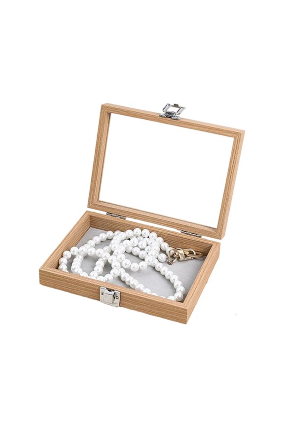Jewelry Storage Box for Women Wooden Necklace Rings Organization Case with Lid for Fashion Enthusiasts