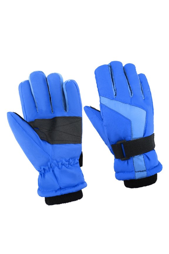 Kids Cold Weather Ski Gloves Double Layer Insulation Reflective Safety for Night