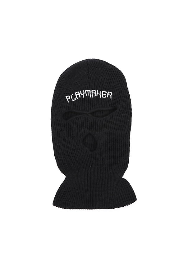 Knit Balaclava Hat Motorcycle Tactically Face Shield Embroider Ski Hat Windproof