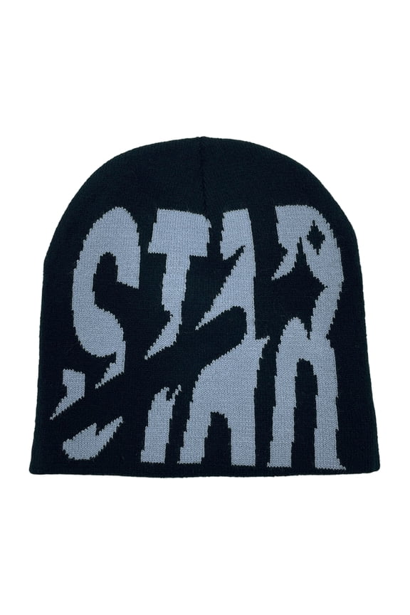 Knit Letter Star Beanie Hat for All Age Warm Jacquard Hat Street Cap Teens Pullover Hiphop Hat Outdoor Activity Soft Cap