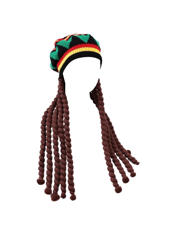 Knitted Braided Hair Hat Unisex Dreadlocks Hat Masquerades Party Headwear