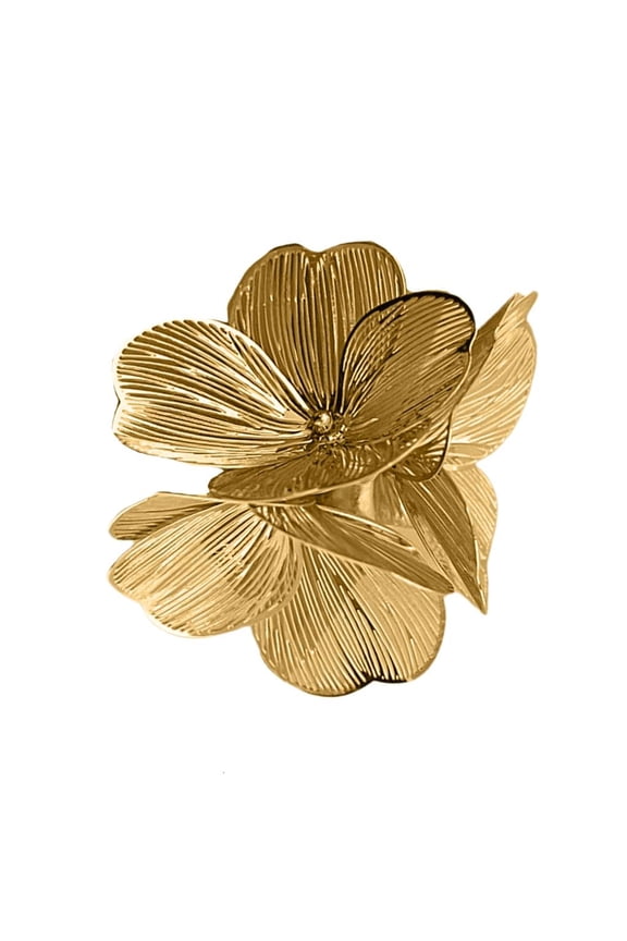 Korean Fashion Forefinger Rings for Women Featuring Unique Waterfall Fishtail and Sparkling Flower Accent Casual Wear