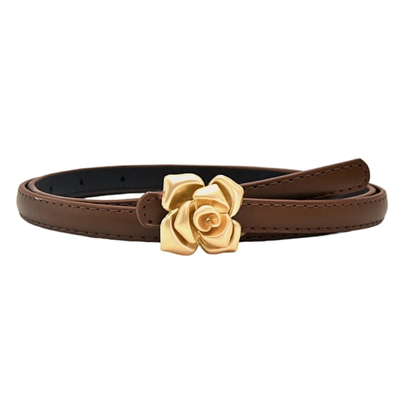 lanema Korean Style Rose Clasp Belt For Jeans Office Outfits Soft PU Material Ladies