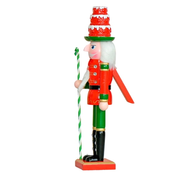 lanema Large 15inch Wooden Santa Nutcrackers Figure Ideal For Fireplaces Display