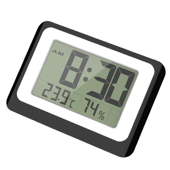 lanema Large LCD Display Alarm Clock With Temperature Hygrometer Monitor For Indoor