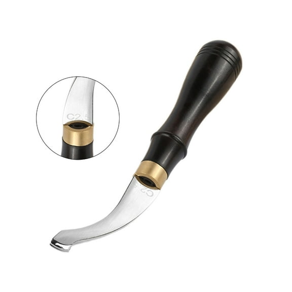 lanema Leather Edger Creaser Wooden Handle Leather Shallow Slot Edging Device Trimmer