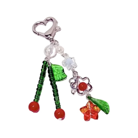 lanema Lightweight Cherry Bag Pendant And Key Clip With Beads Bags Charm Fashion Bag Accesories Keychain For Everyday Use