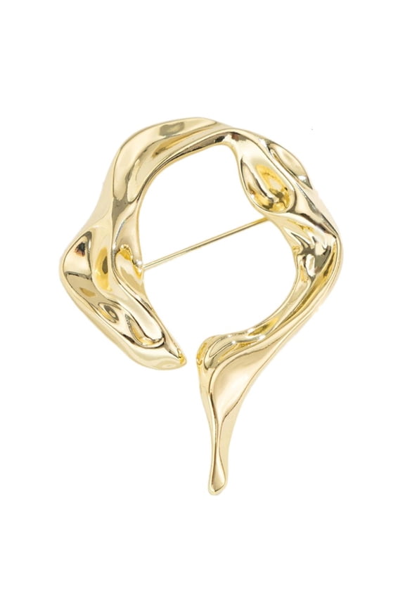 Lightweight Gold or White K Alloy Brooch With Trendy Cutout Design Lapel Pin Adornment For Fashion Forward Women