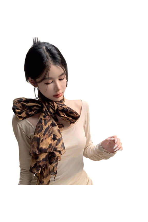 Lightweight Leopard Design Scarf Multipurpose Neck Wrap For Casual Occasions
