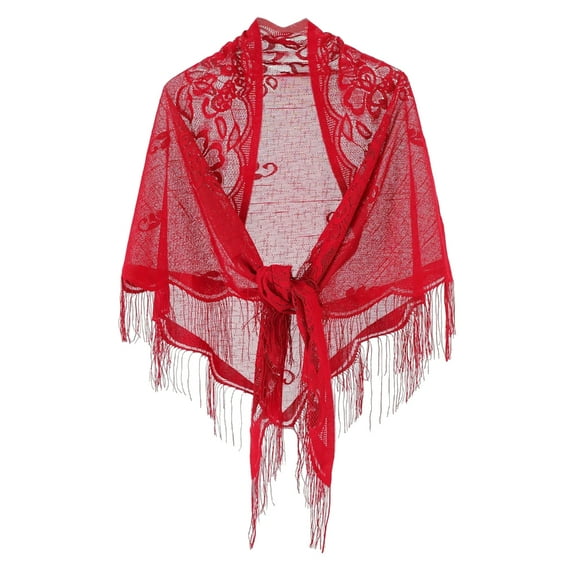 lanema Lightweight Triangle Shawl with Tassels Large Shawl for Woman Summer Sunproof