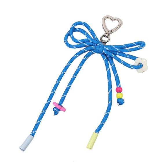 lanema Lightweight and Stylish Polyester Rope Candy Color Bowknot Key Holder Woven Keychain Accessory for Daily Use and Office