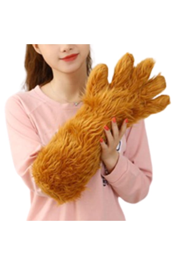 Long Fur Bear Claw Mitten Gloves Full Finger Glove