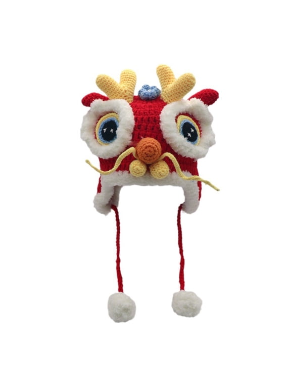 Lovely Chinese Loong Hat for Girls Hats Gifts for Teens Crocheted Bucket Hat