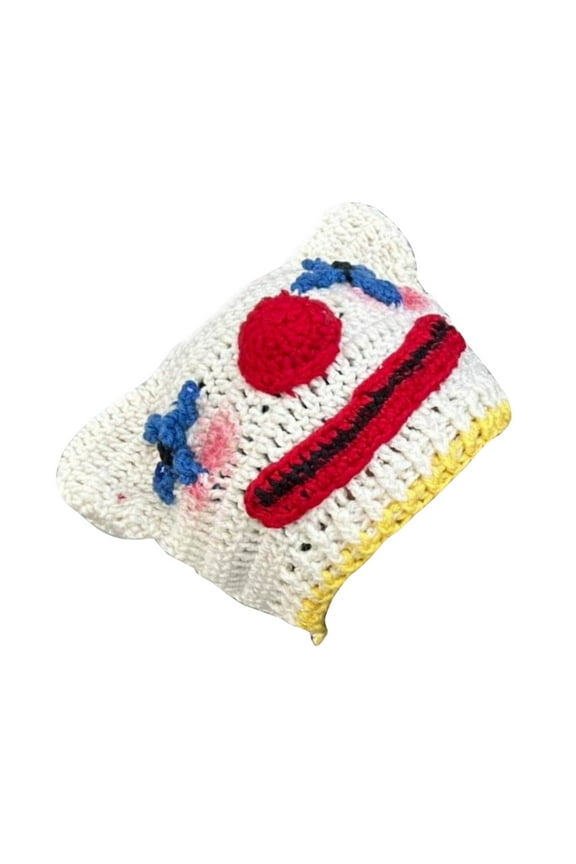 Lovely Clown Beanie Hat Windproof Skull Cap Soft Pullover Hat for Cycling Hiking