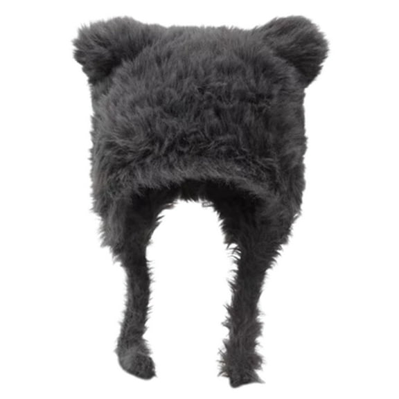 lanema Lovely Plush Bear Hat Windproof Warm Cap Pullover Beanie Women Favor Cap