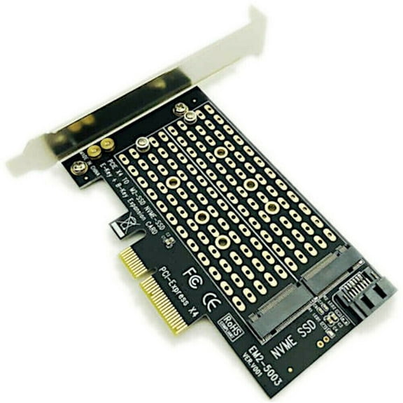 lanema M.2 NVME to PCIe 4.0x4 Adapter Card for 1U Case,Supports M Key 2280,2260,2242,2230 M.2 Solid State Drives