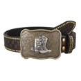 thumbnail image 1 of lanema Men Belt Cool TexasStyle Buckle Pants Belt Male Belt Vintage Western Waist Strap, 1 of 10